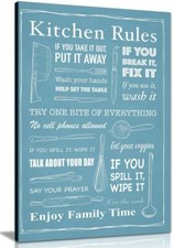 Kitchen Rules Art Framed