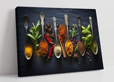HERBS AND SPICES IN SPOONS